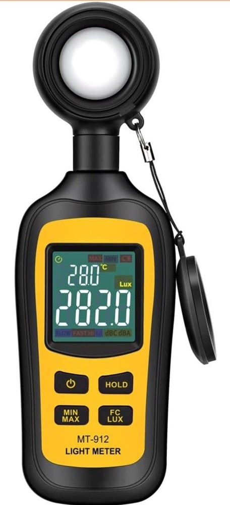 Light Meter Digital Illuminance Meter Handheld Ambient Temperature Measurer, ...