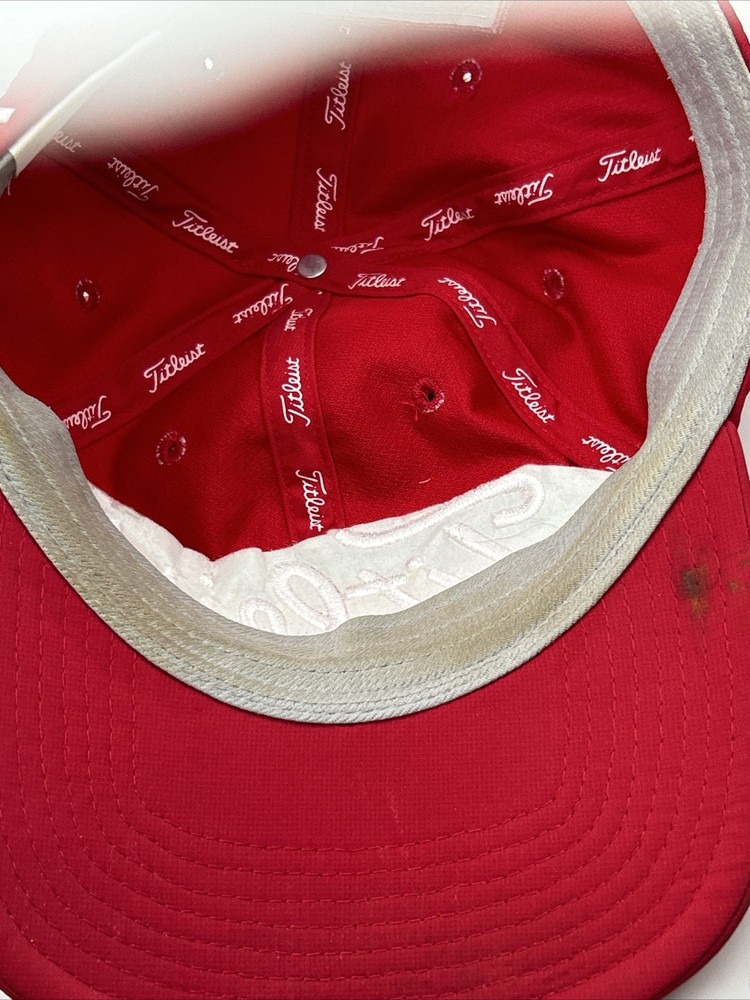 Titleist FJ Pro V1 Red Adjustable Strapback Golf Hat Cap Adjustable
