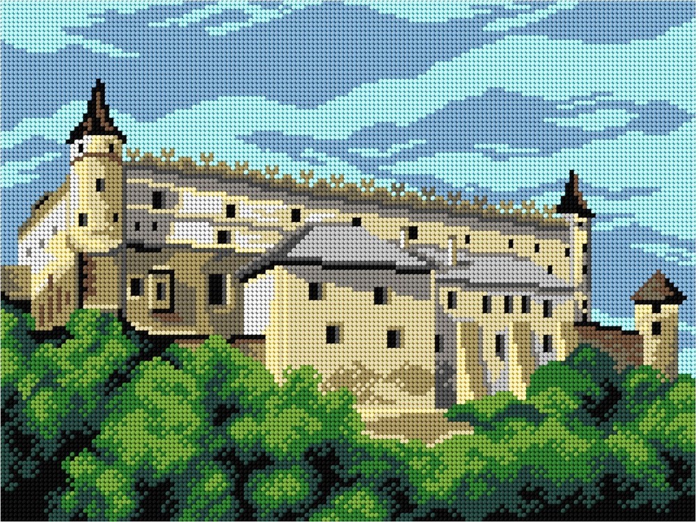 Needlepoint canvas for halfstitch without yarn  Zvolen Castle 3584J