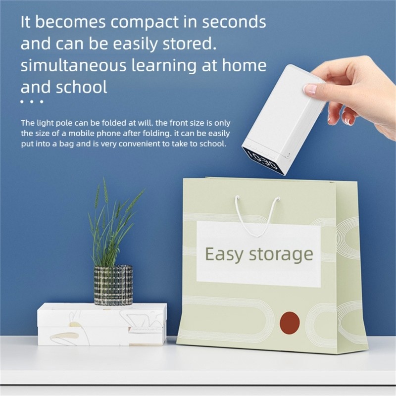 Folding Soundless Alarm Clock with Gentle Nightlight Simple Controls