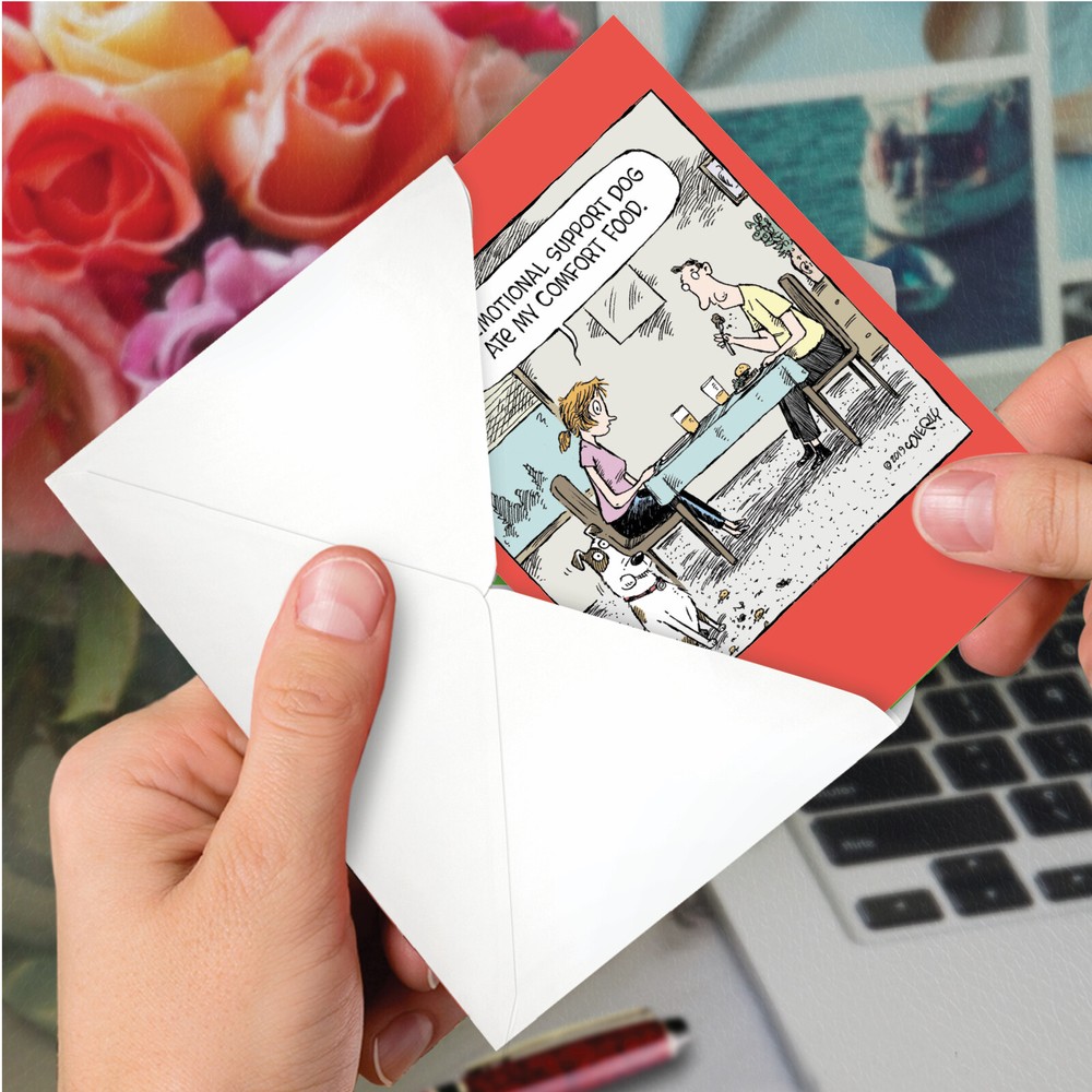 1 Funny Birthday Card with Envelope - Support Dog C3647BDG