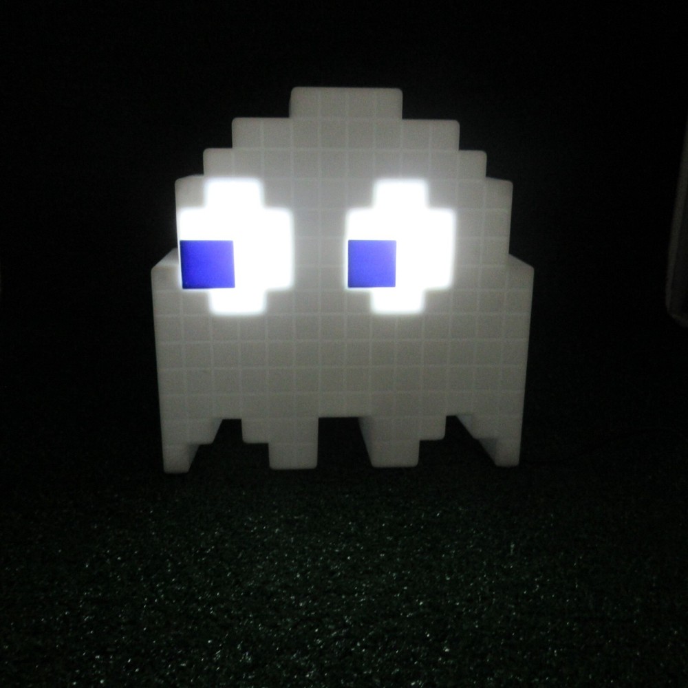 Pac Man White Ghost Color Changing Lights USB Powered Lights React To Sound