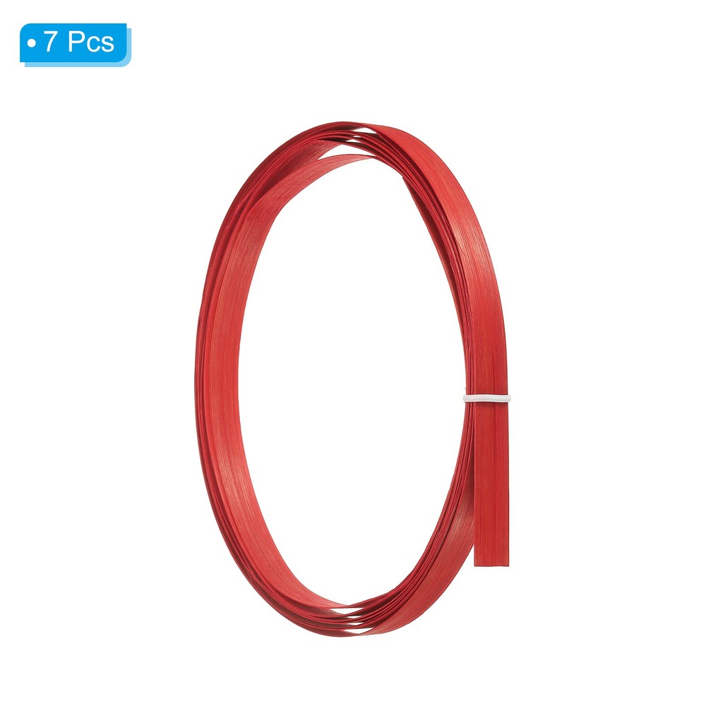 Bamboo Weaving Strips 7/16" x 10Ft 7 Pack Thin Flat Red