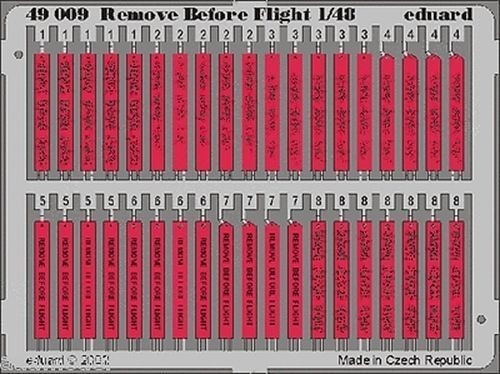 Eduard 1/48 Remove Before Flight Tags 49009 x