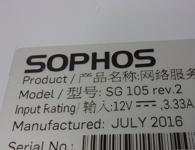 Sophos SG 105 WiFi UTM Network Security Appliance SEE NOTES