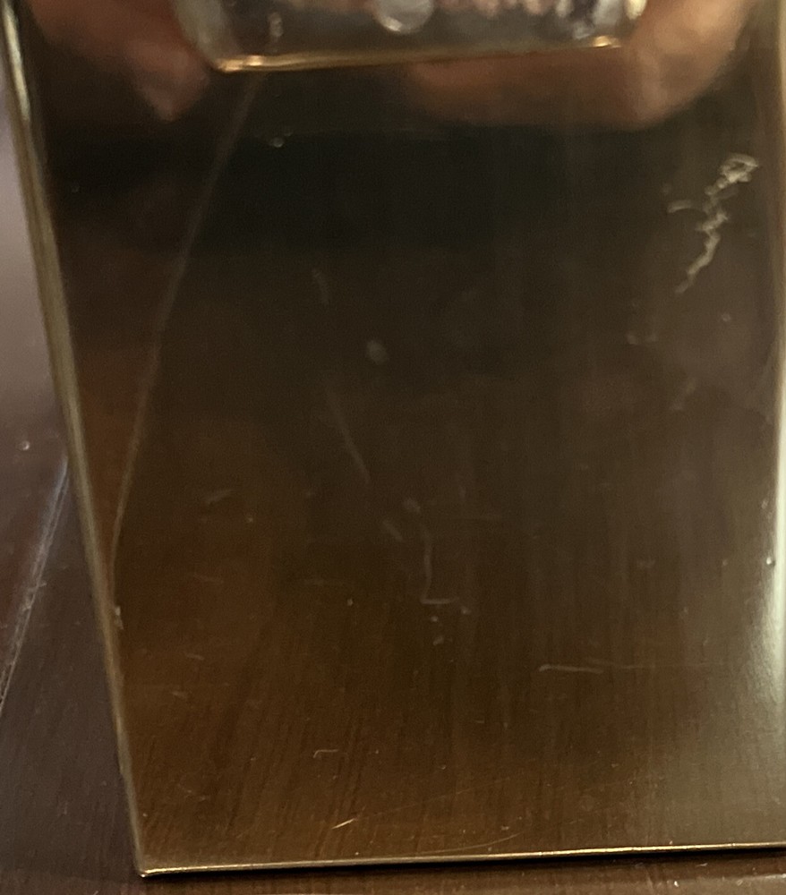 Brass Seashell Match Holder Container Vase