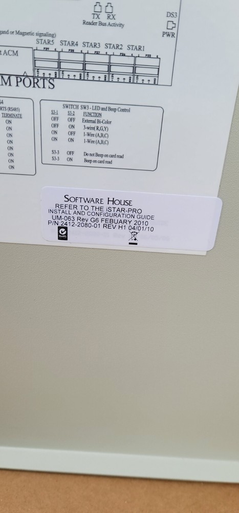 Ccure Software house iSTAR PRO STAR efficient power supply