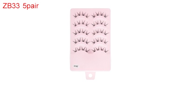 Natural False Eyelashes for Makeup Black ZB33 5 Pair