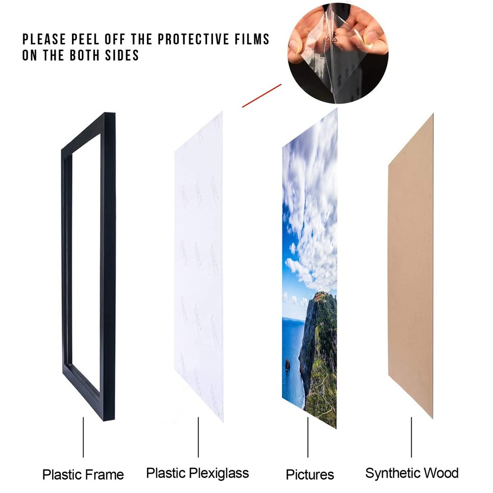 17x23 Black Picture Frame, Wall Mounting Horizontally or Vertically, Decorati...