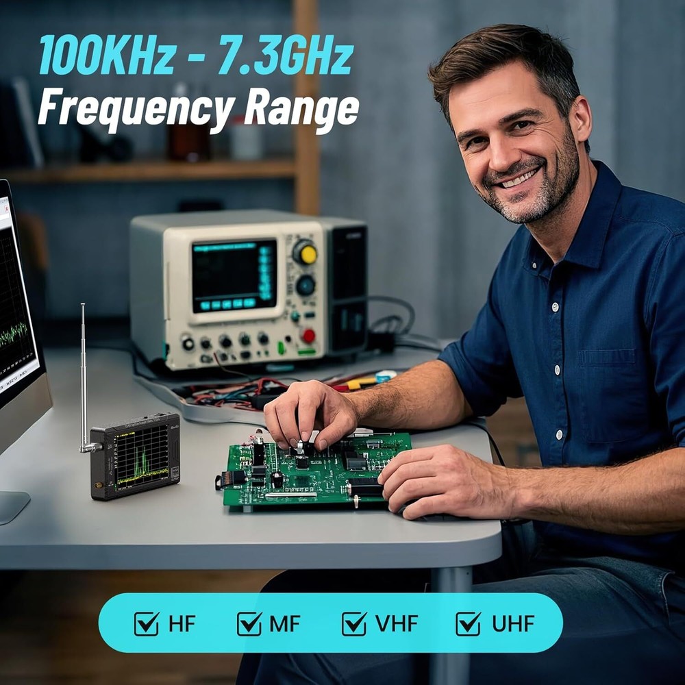 Tinysa Ultra+ ZS407 Spectrum Analyzer 100kHz–7.3GHz Tiny Frequency Analyzer