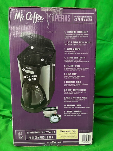 Mr. Coffee 12-Cup Programmable Coffee maker PERFORMANCE BREW - NIB