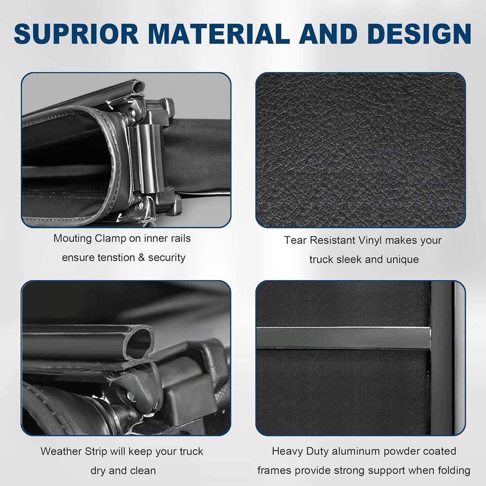 MOSTPLUS 6FT Tri Fold Soft Tonneau Cover Nissan Frontier