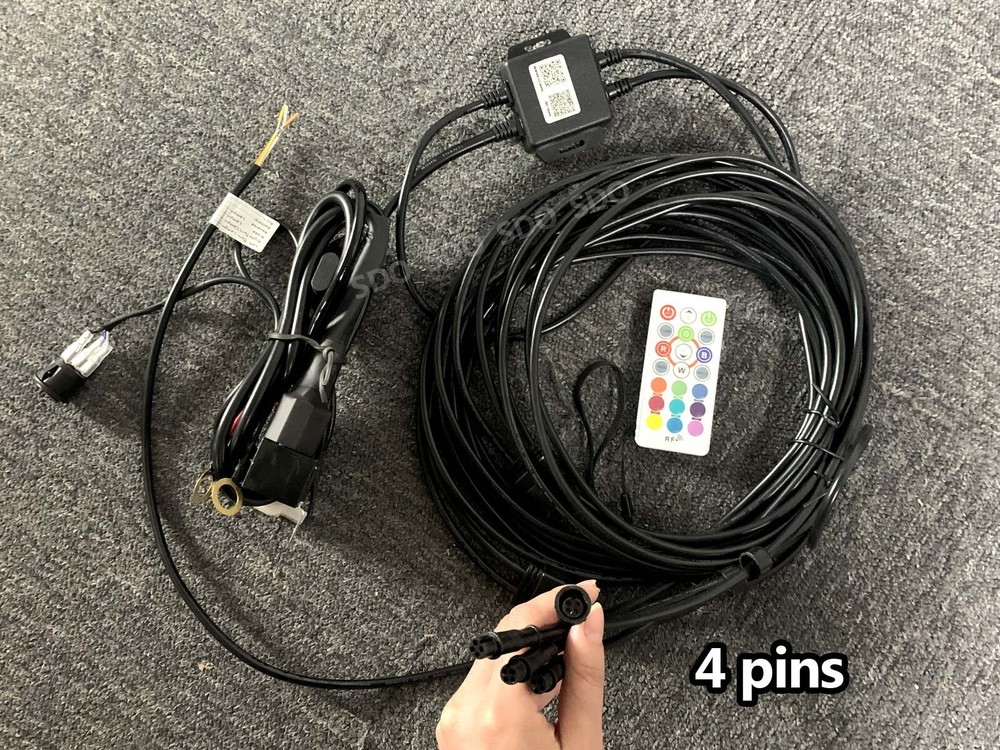 4pin 4-way Splitters Wire Harness For RGB Lights Multi-function Bluetooth+Remote