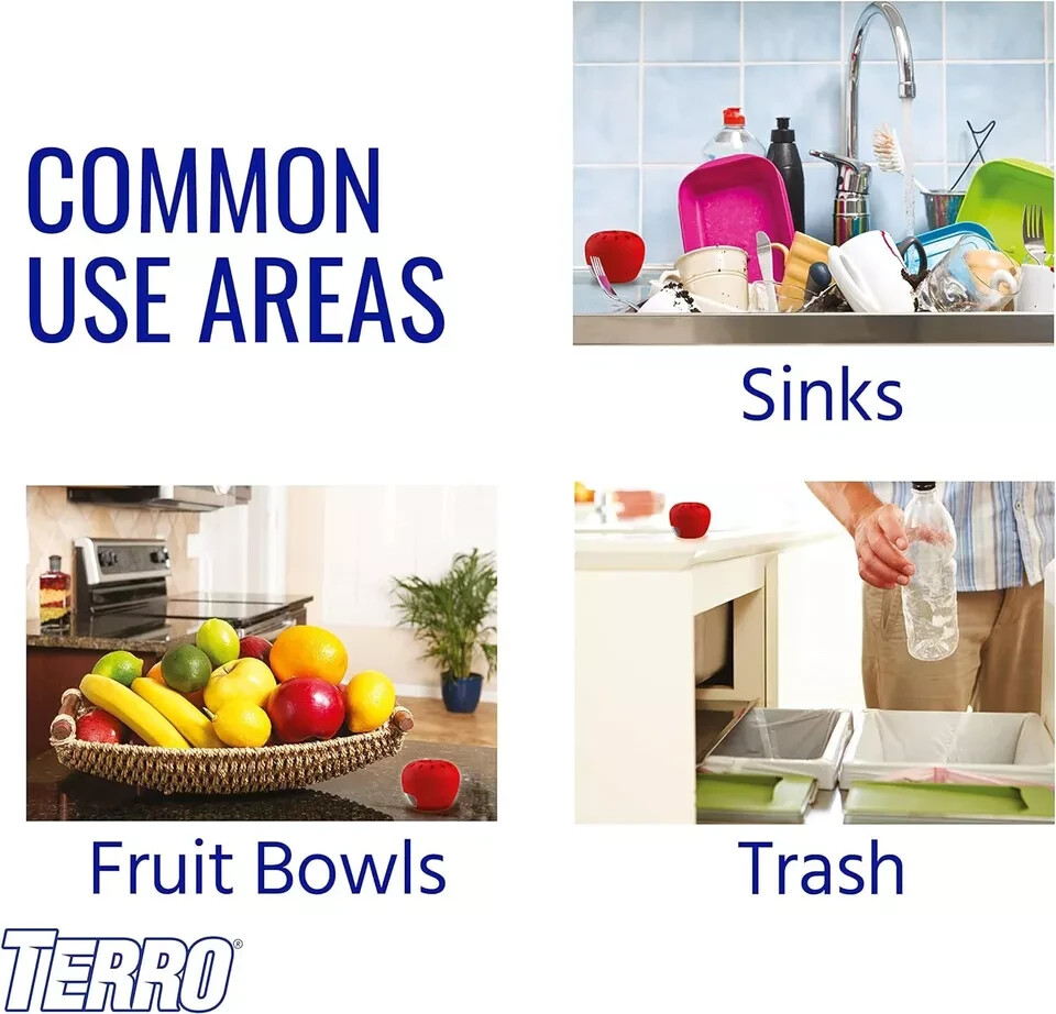 TERRO Non Toxic Ready to Use Indoor Fruit Fly Traps with Bait - 2 Pack