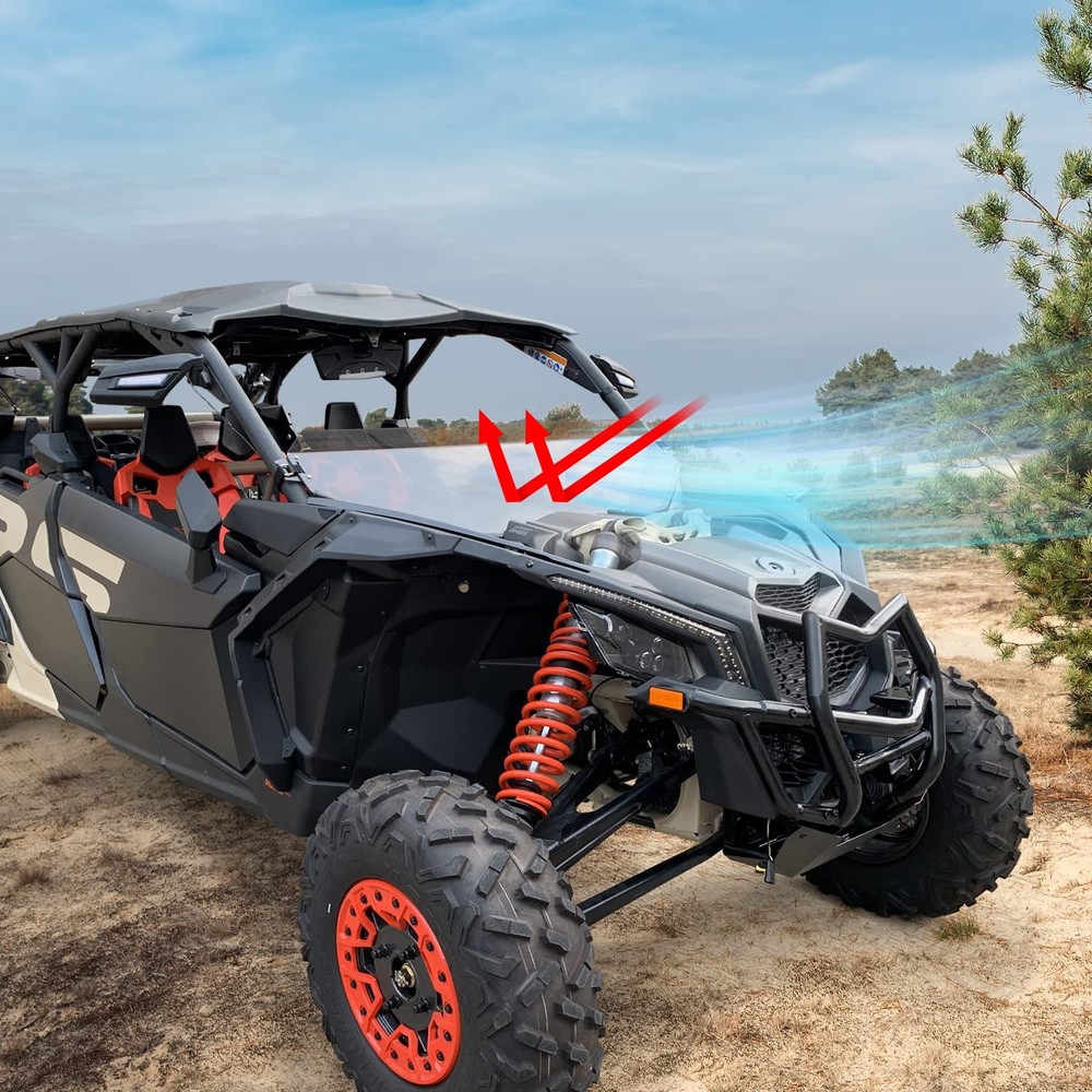 UTV Front Half Clear Windshield Scratch Resistant Hard Compatible with clear