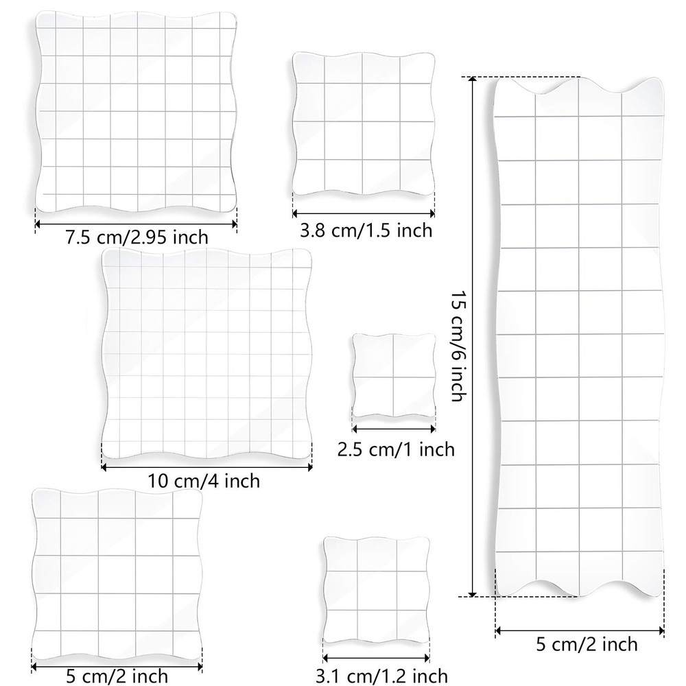 Mudder 7 Pieces Acrylic Stamp Blocks Set Clear Stamping Tools for...