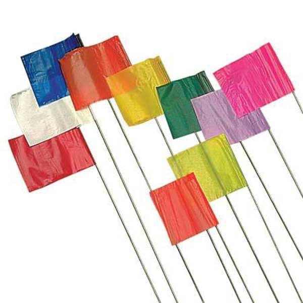 Presco 4530O-200 Marking Flag, Pvc, Solid, 4" L., 100 Pk