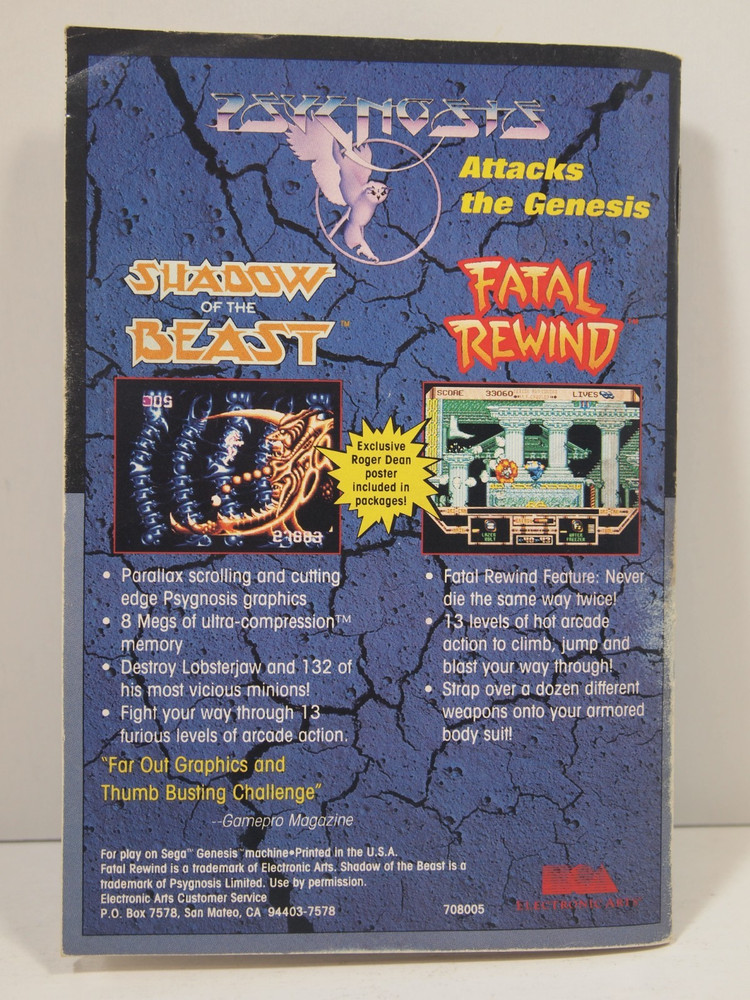 The Immortal (SEGA Genesis) Authentic MANUAL ONLY