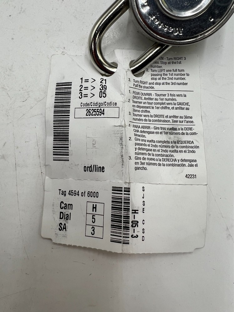 Master Lock Combination Padlock 1525STK, Steel