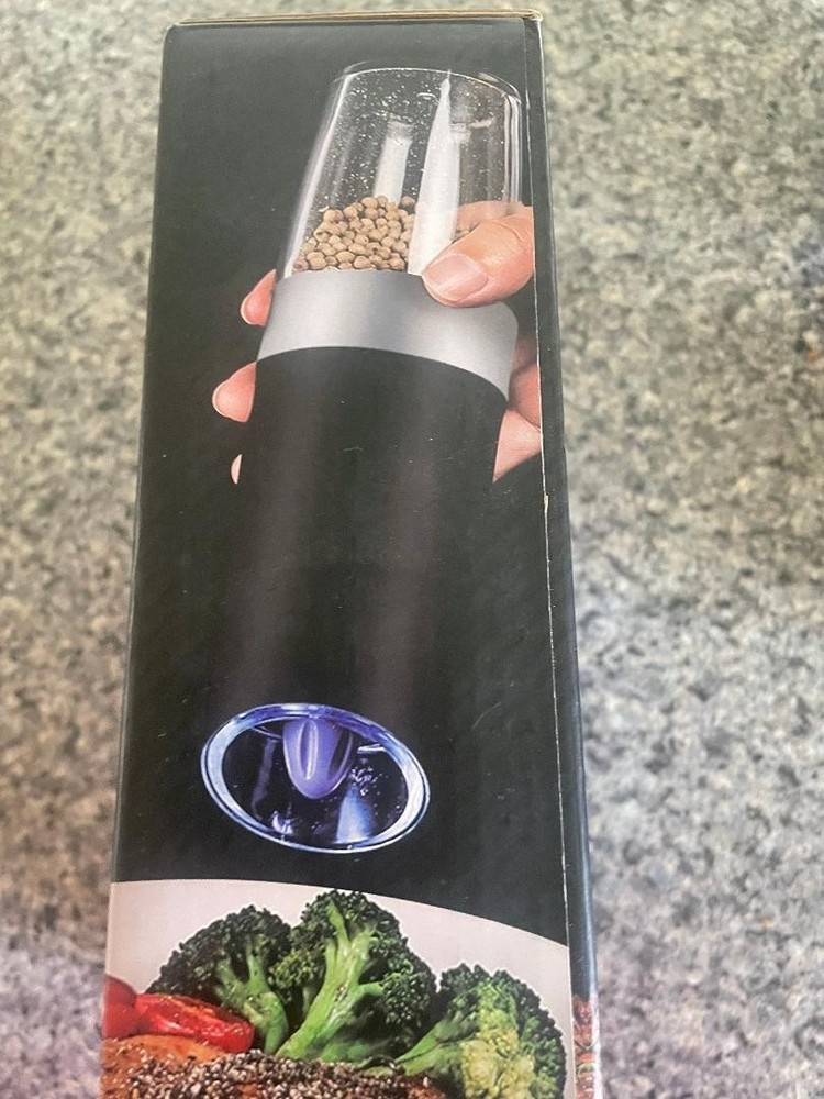 NEW Gravity Electric Pepper & Salt Mill Set~Adjustable Coarseness~LED Lights