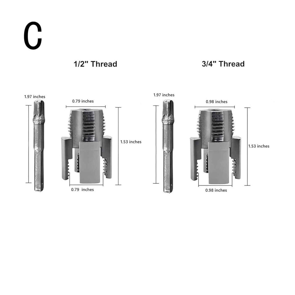2pcs Integrated Internal & External Pipe Threading-Tool,PVC Pipe Threader Kit