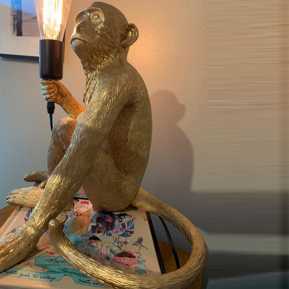 Vintage Resin Monkey Table Lamp Sitting Monkey Light Home/Office Table Lamp