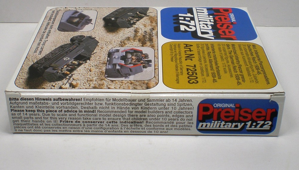 1/72 Scale German WWII Panzer Grenadier Infantry, Preiser