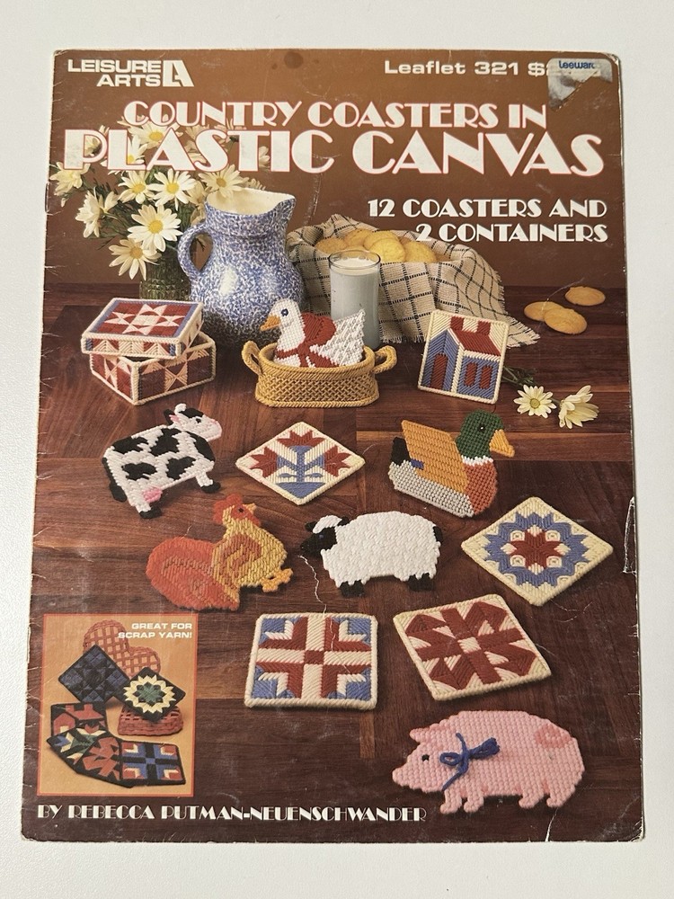 Vintage Plastic Canvas Craft Pattern Leaflets Leisure Arts Needlecraft Lot