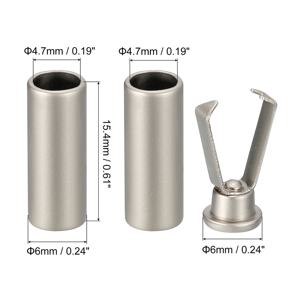Shoelace Tips, 4pcs - Alloy Cylindrical Tip Replacement (Silver Tone)