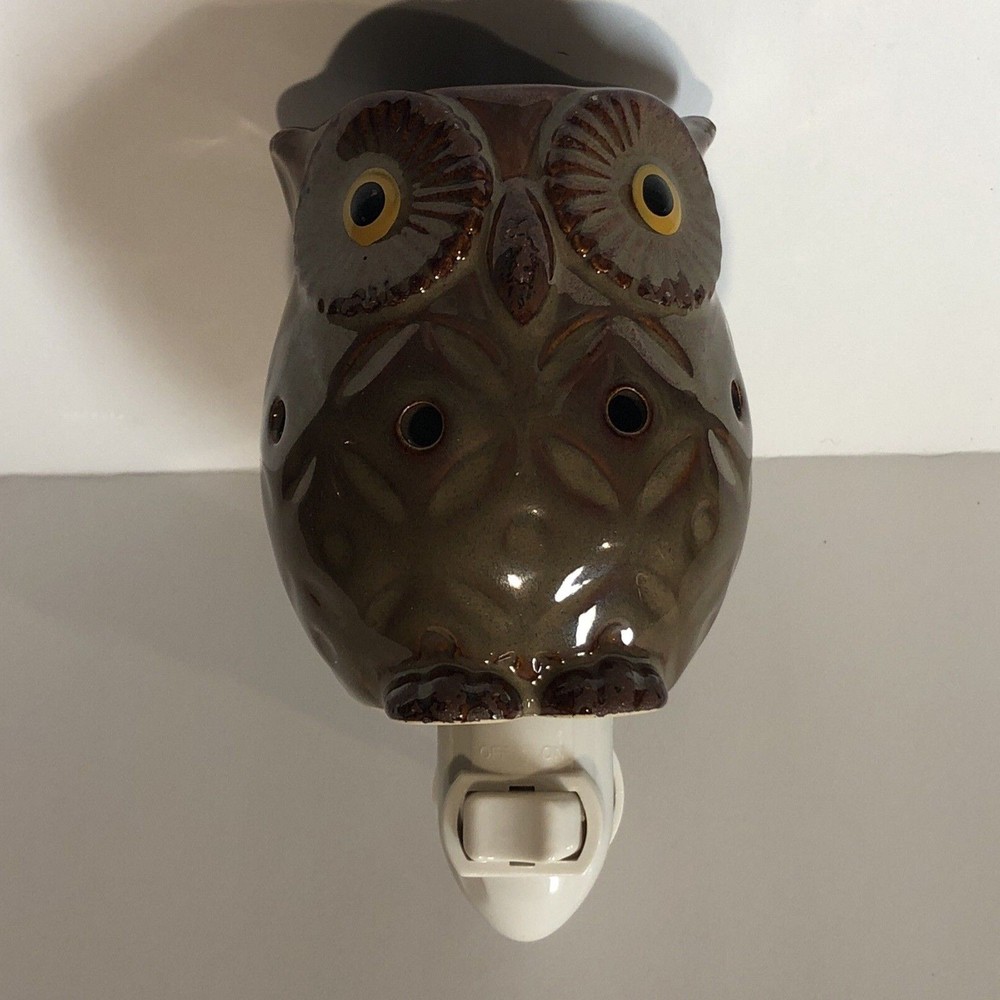Ceramic Brown Owl Nightlight 5x4" On/Off Switch Works