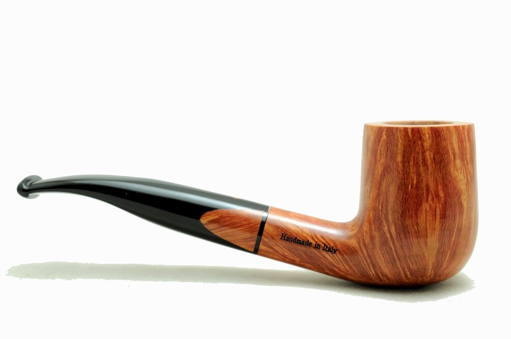 Brand new briar pipe PARONELLI half bent flame grain handmade