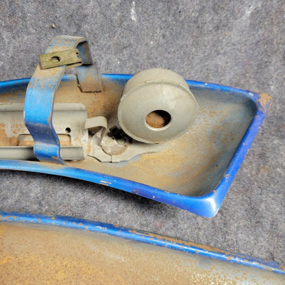 Vintage Firestone Bicycle Tank With Push Button Horn ( Untested) Blue And White