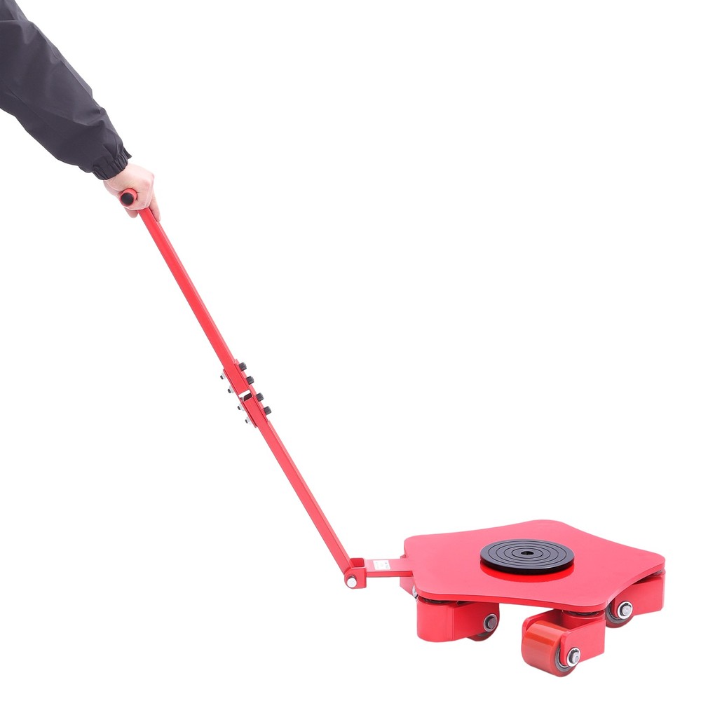 8818lbs Machinery Mover Dolly w/ Handle Skate Machine Mover Trolley 5 Rollers