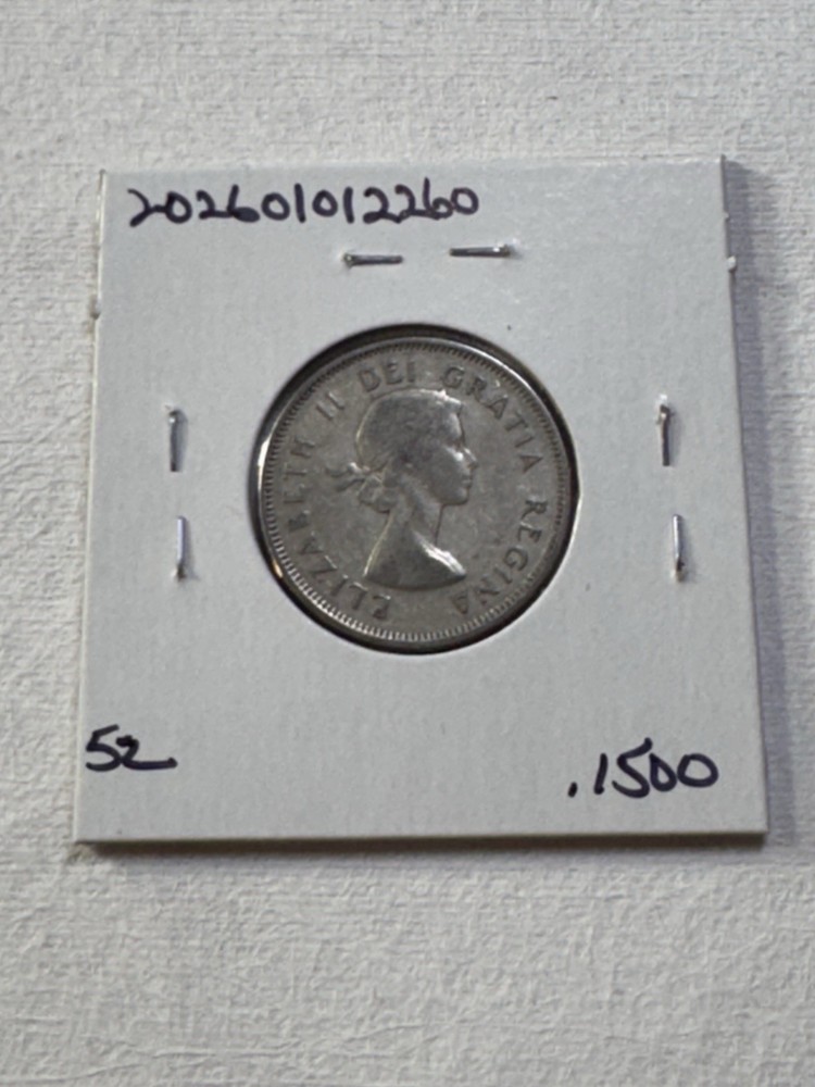 1960 Canada 25 Cents Silver Coin