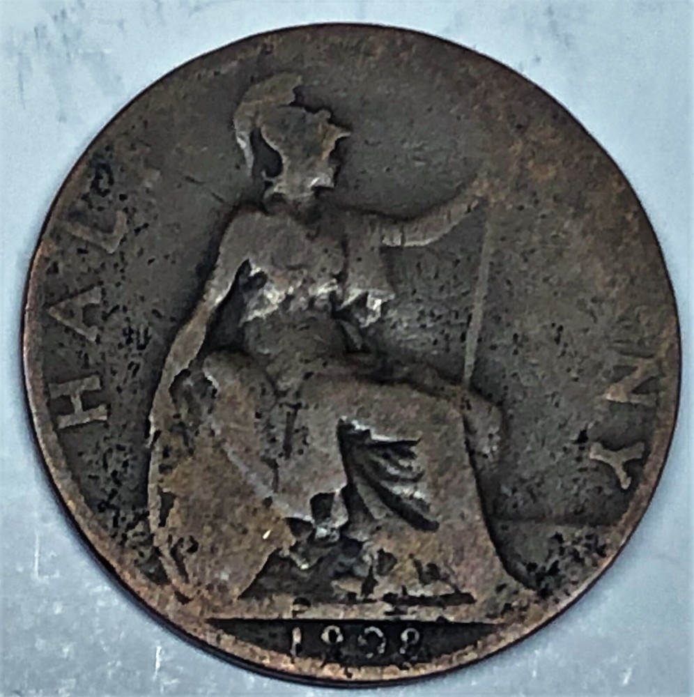 # C9827    GREAT BRITAIN     COIN,     HALF  PENNY    1908