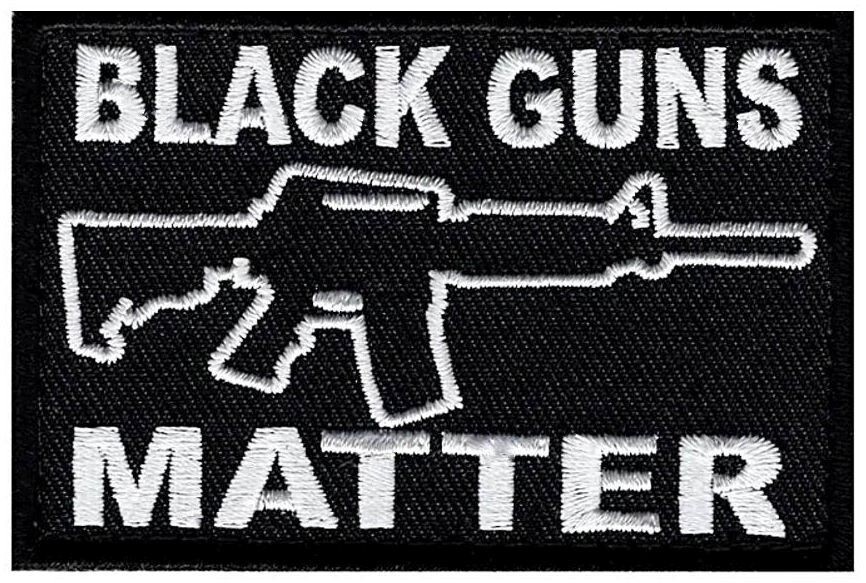Black Guns Matter Embroidered Morale Patch | 2PC Hook Backing 3"x2"