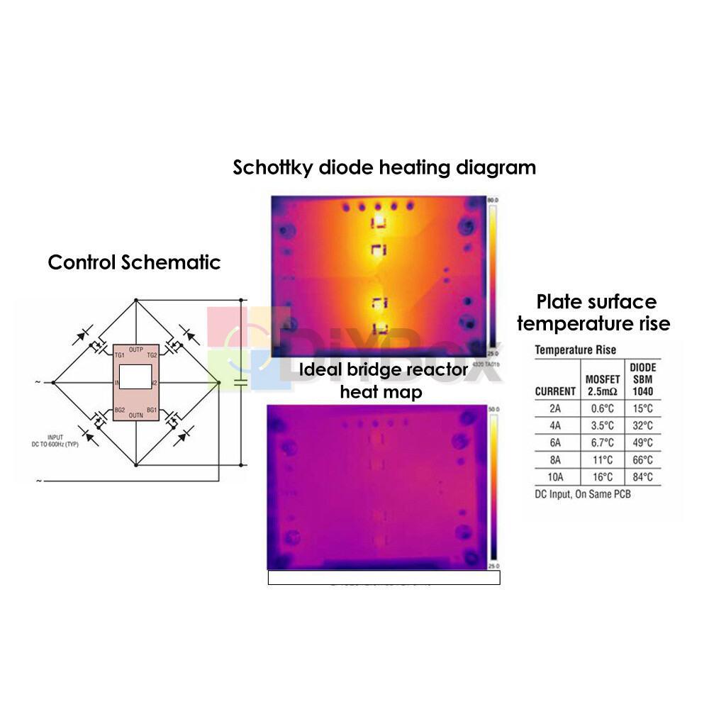 AC7-45V DC9-68V 50A Ideal Diode Bridge Rectifier Filter Module High Efficiency