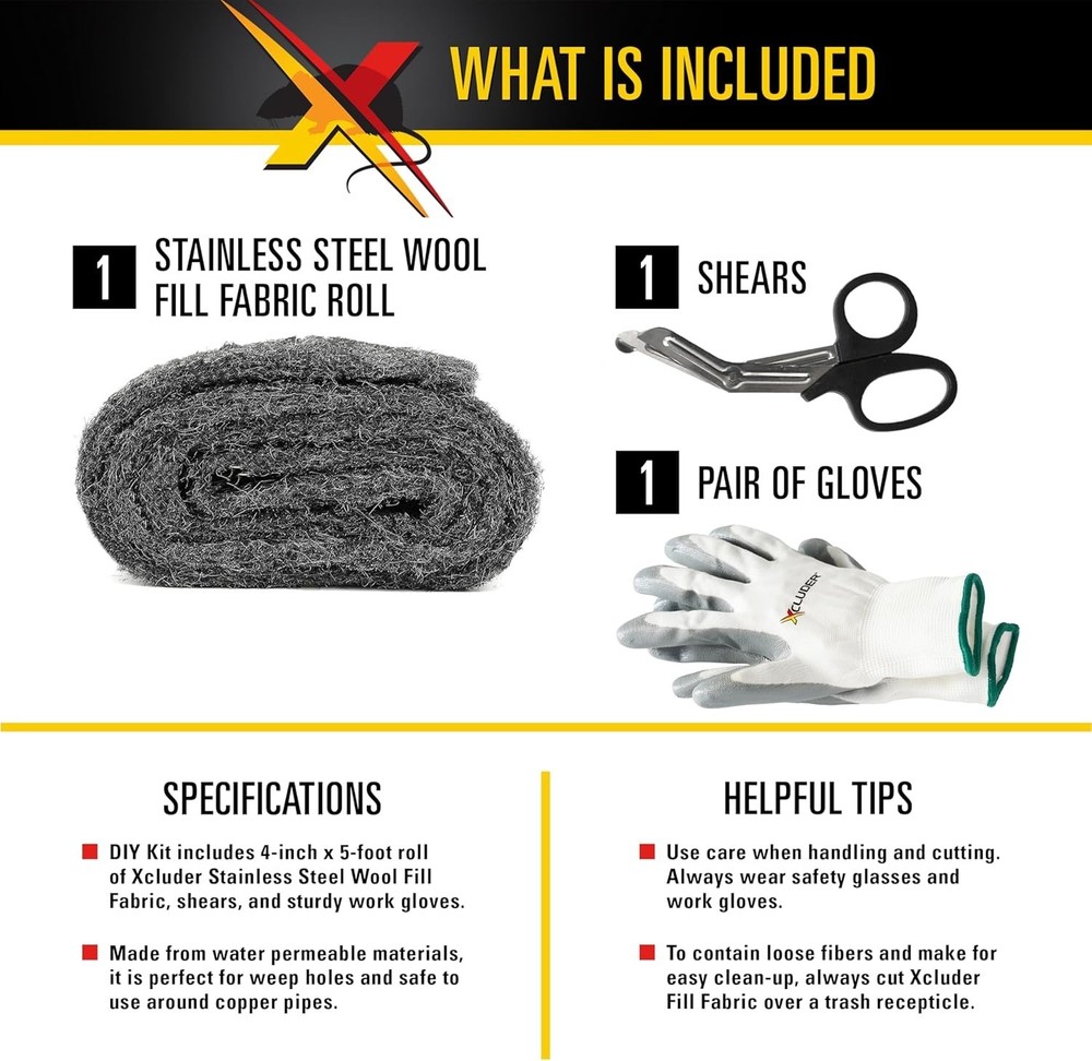 Stainless Steel Wool Rodent Control Kit