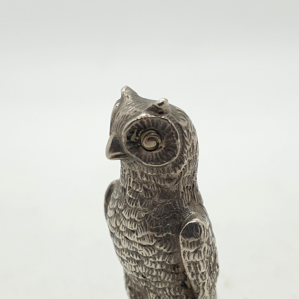 Spanish 915 Solid Silver Owl Wax Seal Stamp Not Engraved