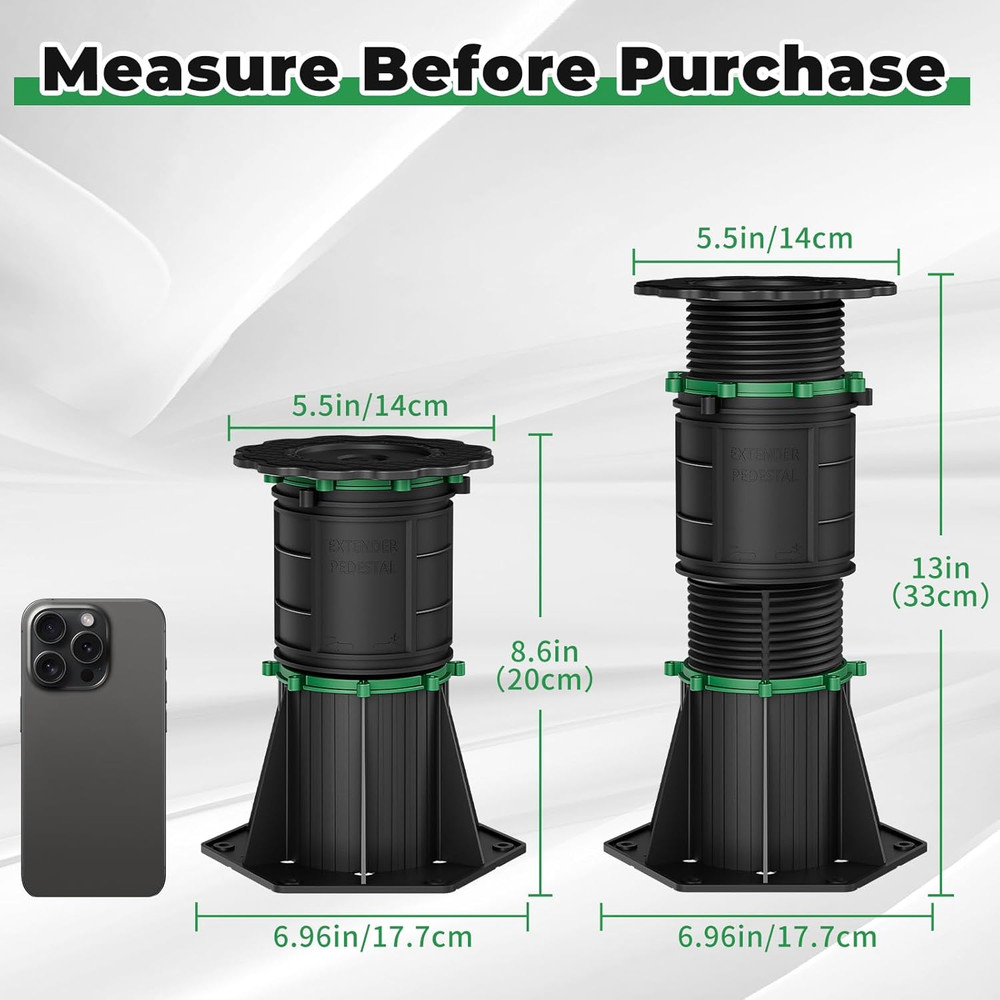 4 Pack Adjustable Bed Support Legs - 8.6"-13" Height Frame Stabilizer, Tool-Free