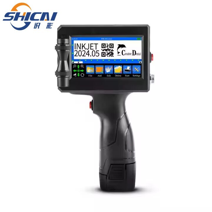 Handheld inkjet printer prints text, batch number, barcode, QR code, image, LOGO