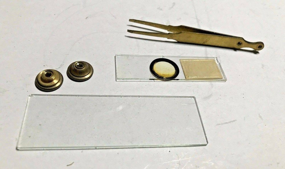 Antique Brass Pocket Microscope In Original Box