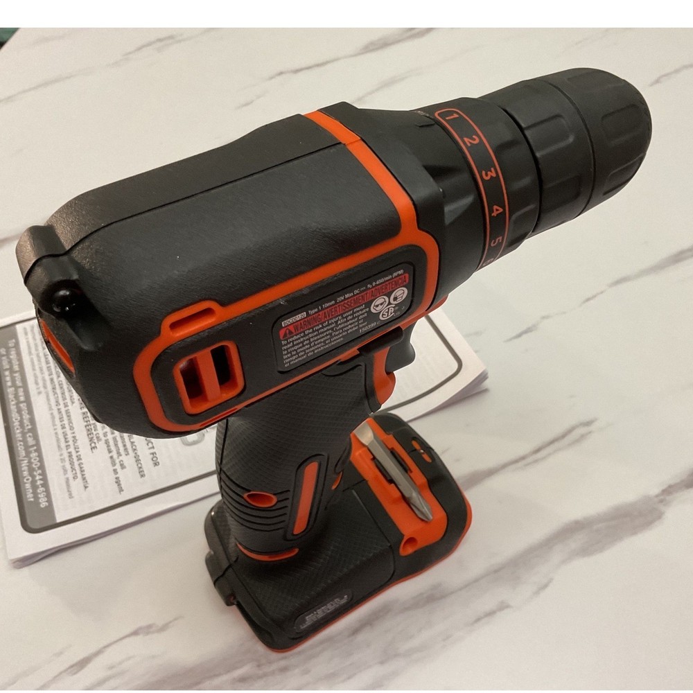 Black+Decker 20V MAX Cordless Drill Driver BDCDD120C Open Box