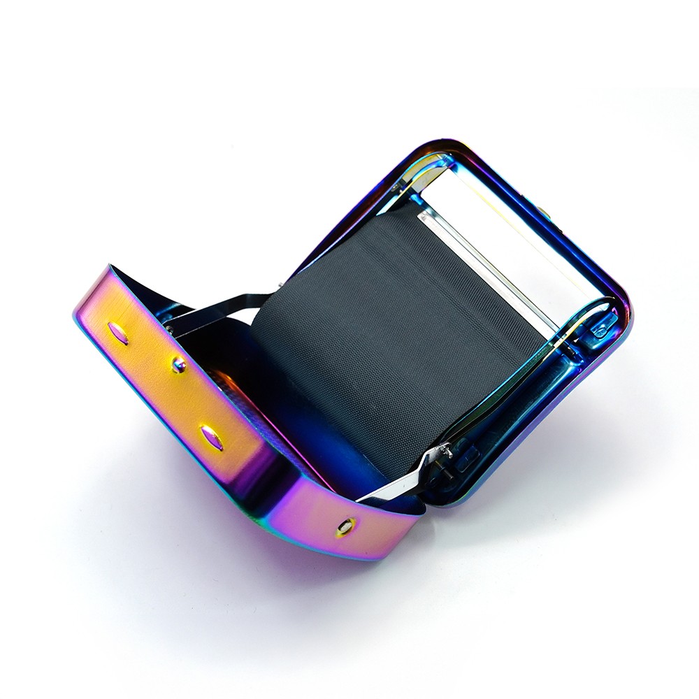 Iridescent Tobacco Rolling Machine - 70mm Cigarette Roller Case for Automatic