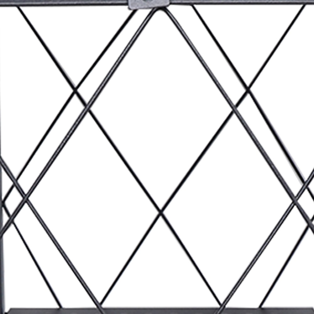 Storage 3 Tier Wide Folding Metal Shelf ,Rolling Trolley Utility Cart Black