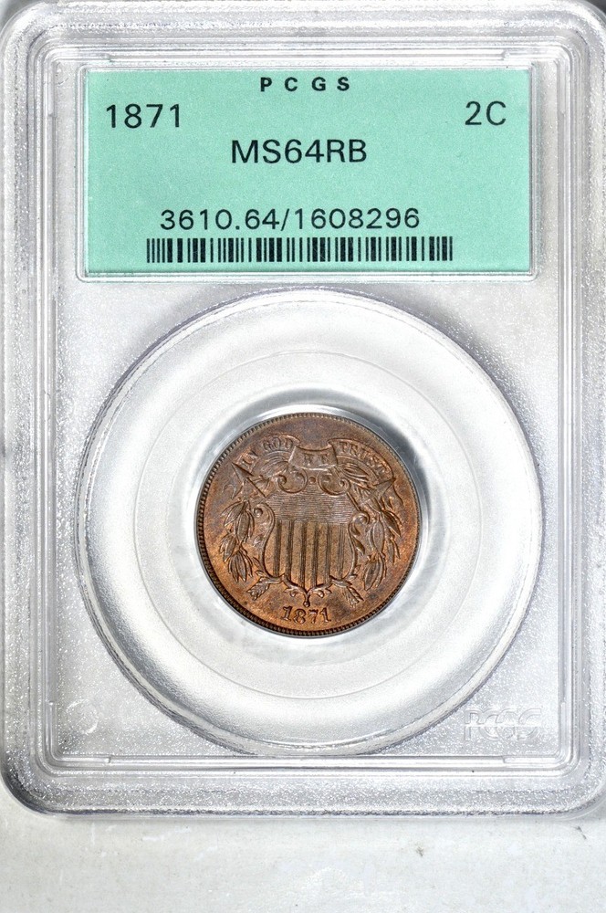 1871 2C DDO FS-103 PCGS MS64RB OGH