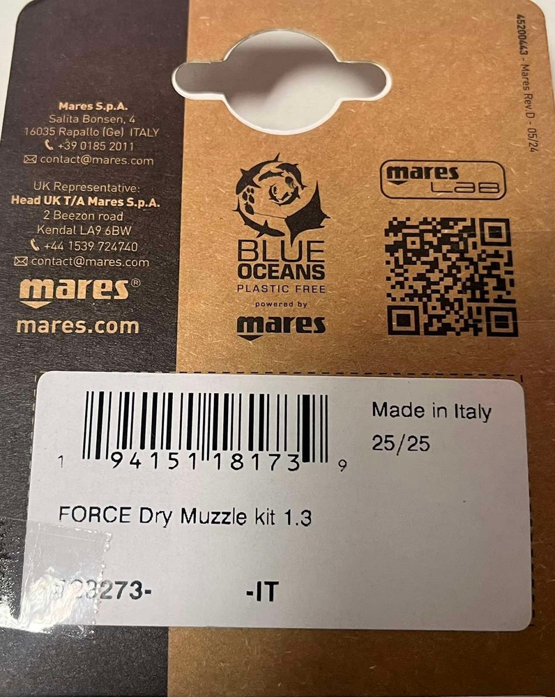 Mares FORCE Dry/Vacuum Muzzle kit 1.3 for Mares force replacement part