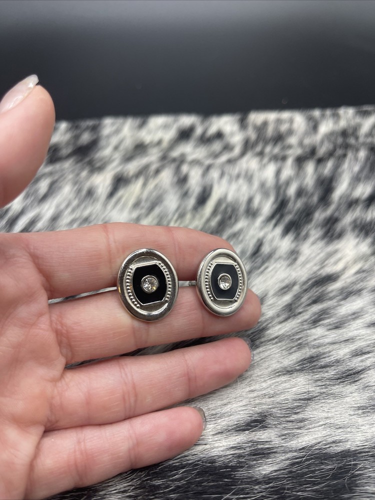 Stunning Silvertone Vintage Cuff Links #Q44