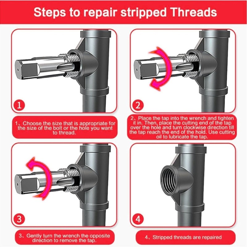 1-1/2NPT Tap Threading Tool Fixes Leak Pipe In Home DIY Professional Projects