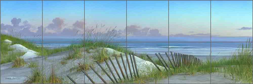 Seascape Tile Backsplash Mike Brown Beach Art Ceramic Mural MBA028